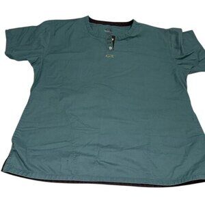 Iguana Med Womens Green Short-Sleeve Henley Shirt With Contrast Trim Size L